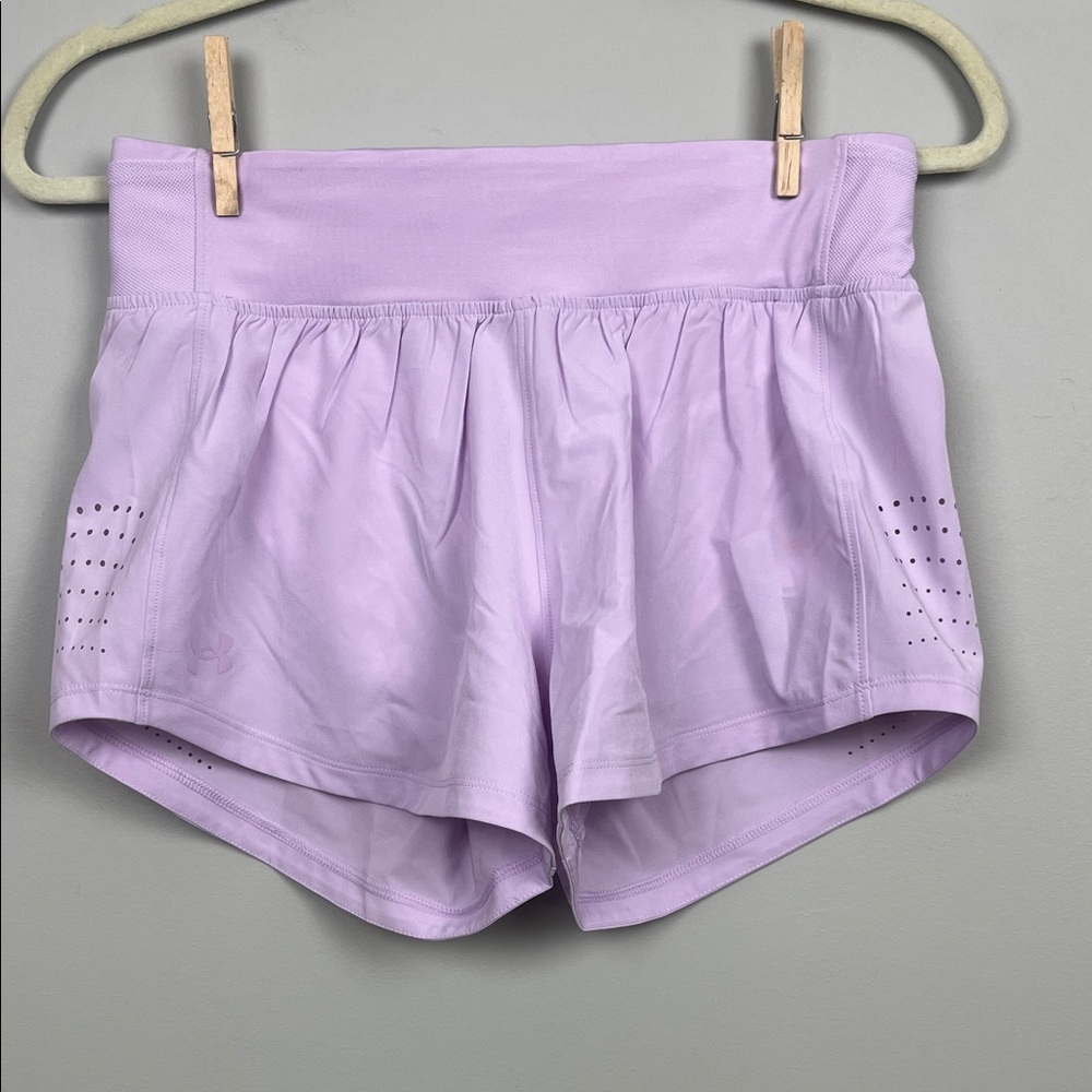 NWT Under Armour Lavender Women's Speedpocket Running Athletic Shorts SZ S